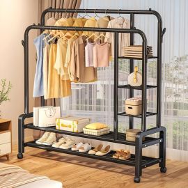 Perchero organizador ropa doble barra reforzado