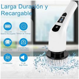 CEPILLO DE LIMPIEZA ELÉCTRICO MULTIUSOS 9 EN 1