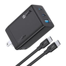 Cargador 3 Puertos y Cable Tipo C 65W GAR322 - 1HORA